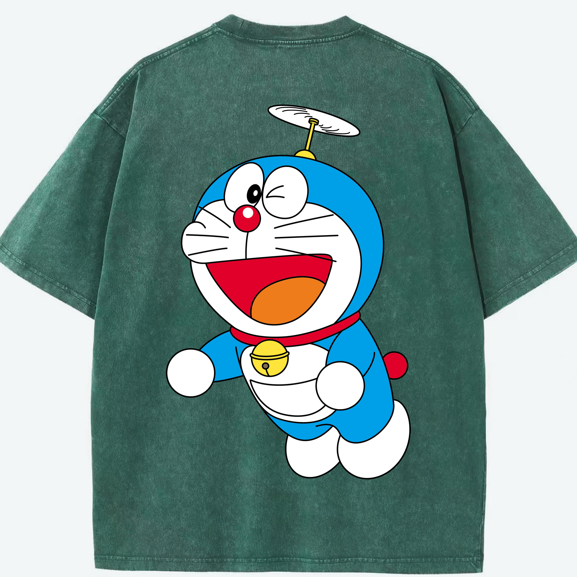 （画像用） ドラえもん Doraemon 綿100% ヴィンテージ風 半袖Tシャツ（背面プリント）